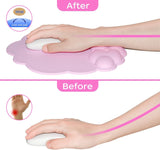 Mouse pad - Mouse pad with wrist rest - Ergonomic mouse pad - Mouse pad with leather surface, suitable for computers, laptops, office, home and travel, with non-slip bottom - Top-Down View