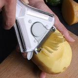 Peeler - 3-in-1 peeler - Ergonomic - Can be used for peeling, grating and slicing - Blue - Top-Down View