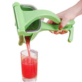 Manual Juicer - Fruit and Vegetable Juicers - Portable Multifunctional Lemon and Orange Juicer for Home Use - High Efficiency Juicing Appliance - Light Green - Front View