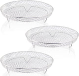Multi-layer air fryer rack (3 round layers) - Air fryer baking pan - Air fryer grid - 304 stainless steel - Safe to use in air fryers, steam ovens, regular ovens and dishwashers - Rear View