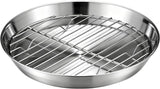 Baking tray for air fryer - Air fryer baking pan - Air fryer accessories - Baking tray with rack - Made of 304 stainless steel - 16 cm