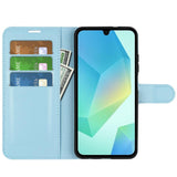 Compatible with Samsung Galaxy A17 5G Case Blue Litchi Texture Horizontal Flip Stand Cover for Compatible with Samsung Galaxy A17 5G - Top-Down View