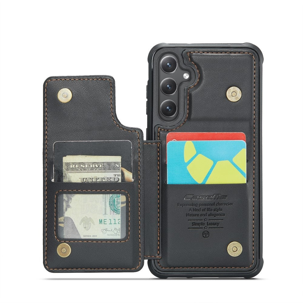 Compatible with Samsung Galaxy S25 Case with RFID Protection and Stand in Black