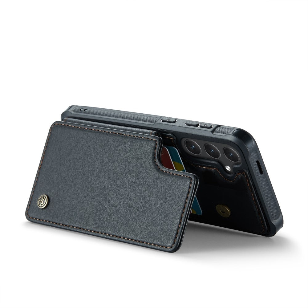 Compatible with Samsung Galaxy S25 Case with RFID Protection and Stand in Black