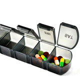 Week Medicine Dispenser with Large Compartments Black - Side View