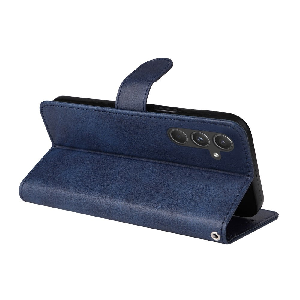 SKALO Compatible with Samsung A55 5G Wallet Case Samsung PU Leather Cover Blue