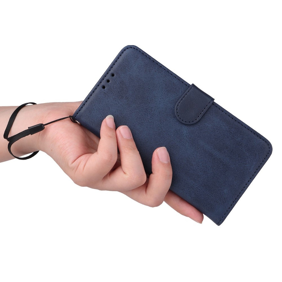 SKALO Compatible with Samsung A55 5G Wallet Case Samsung PU Leather Cover Blue