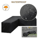 12 Sizes L-Shape All-Weather Cover Waterproof Rattan Corner Furniture Protector Garden Patio Outdoor Sofa Cover Dust Cover215*215*87cm - Front View