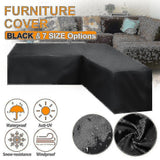 12 Sizes L-Shape All-Weather Cover Waterproof Rattan Corner Furniture Protector Garden Patio Outdoor Sofa Cover Dust Cover215*215*87cm
