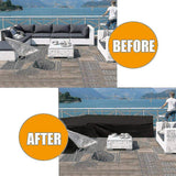 12 Sizes L-Shape All-Weather Cover Waterproof Rattan Corner Furniture Protector Garden Patio Outdoor Sofa Cover Dust Cover215*215*87cm
