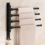 Swivel towel rack wall mounted bathroom towel holder rotating rack space saving 4 arms black
