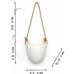 3-Pack White Ceramic Wall Pots