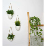 3-Pack White Ceramic Wall Pots