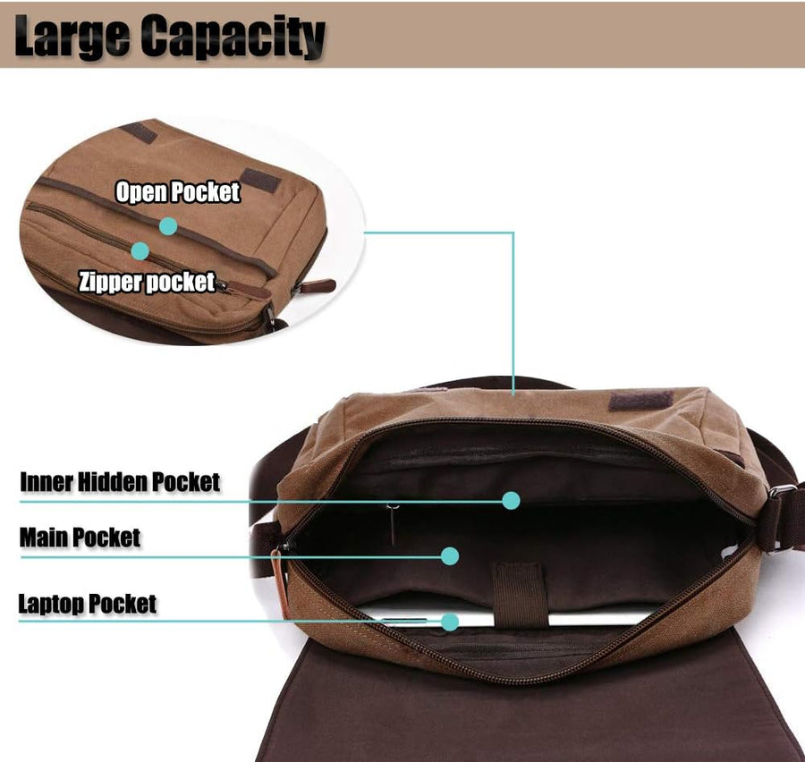 Men's shoulder bag canvas shoulder bag laptop bag school bag