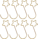 Gold Star Christmas Tree Baubles Hooks, 100 Pack for Decoration