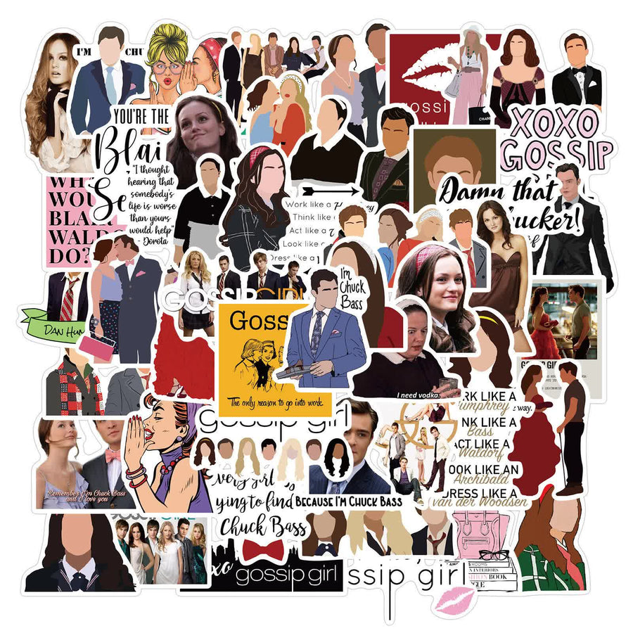 50pcs Gossip Girl Blair Serena Chuck Dan TV Quotes Scrapbook Graffiti Stickers