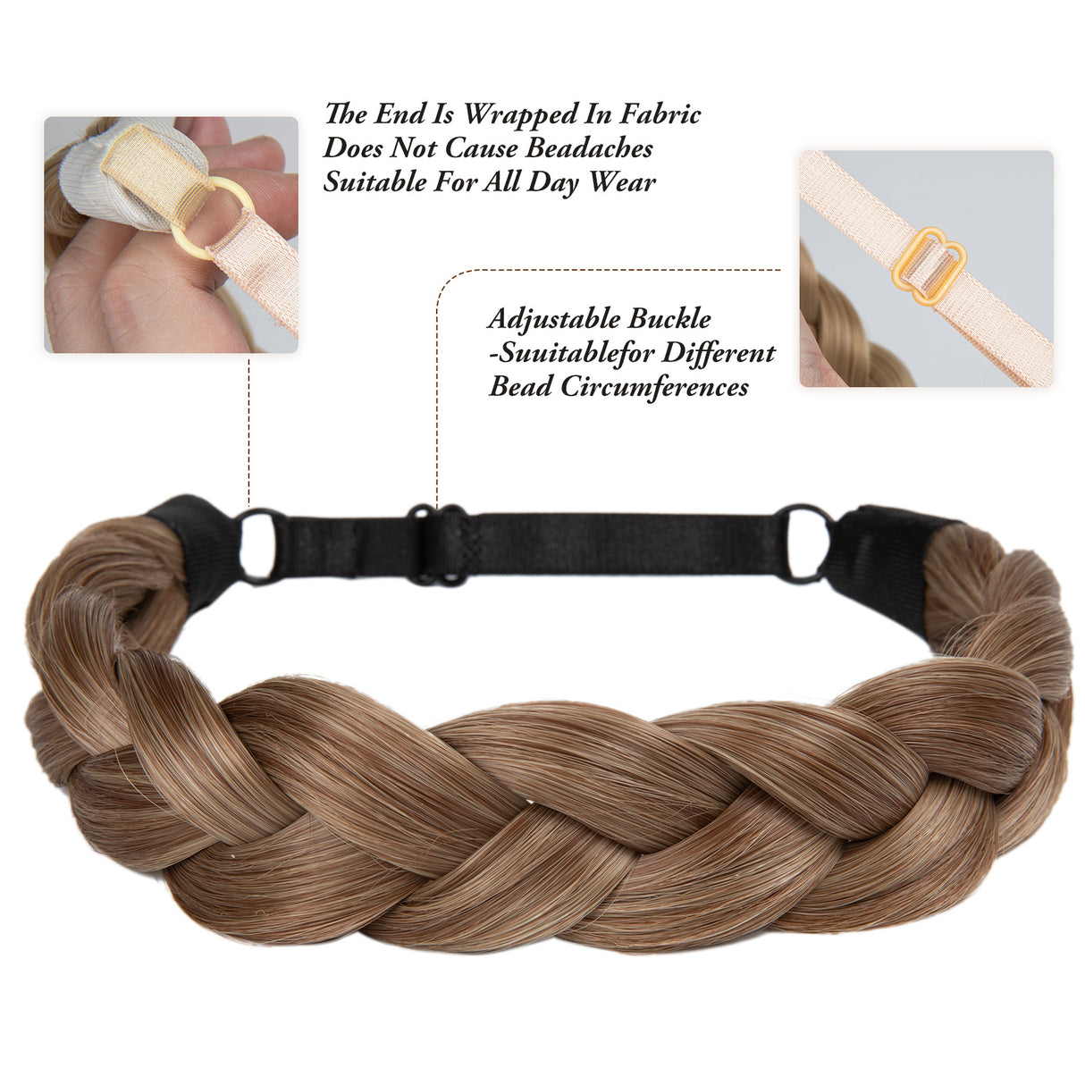 1pc Synthetic Braiding Hair with Adjustable Belt Braided Bohemian Style Women Hairstyle 10 10 Athree strand braid