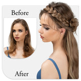 1pc Synthetic Braiding Hair with Adjustable Belt Braided Bohemian Style Women Hairstyle 10 10 Athree strand braid - Rear View