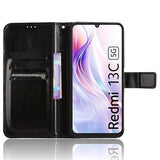 Xiaomi Redmi 13C 5G/Poco M6 Wallet Case with Magnet... Black Black black - Front View