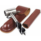 Hand Drill for Woodworking with Leather Case Compatible with Bushcraft Settlers Tools Outdoor Woodworking Drill for Holes and Plugs