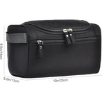 Men's Small Travel Toiletry Bag Black for Shaving Shower Hygiene Items