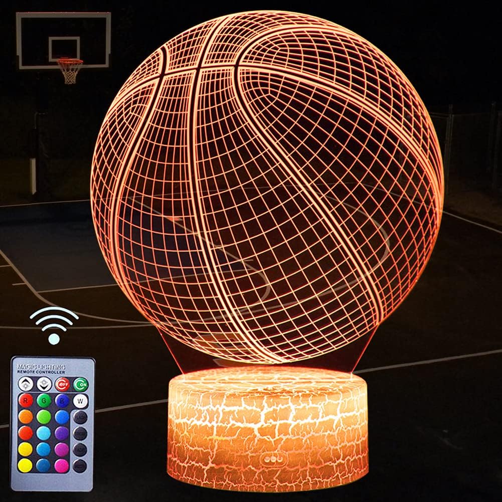 3D LED Basketball Night Light with Remote Control