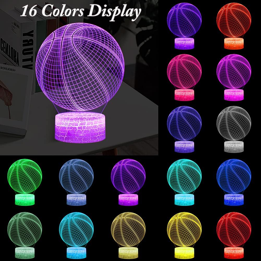 3D LED Basketball Night Light with Remote Control