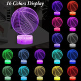3D LED Basketball Night Light with Remote Control - Front View