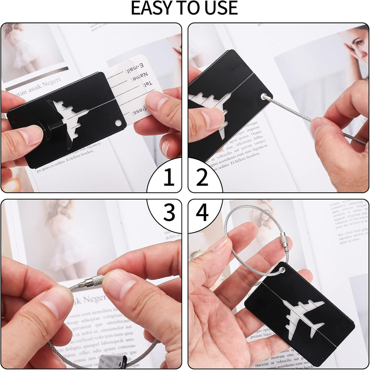 Luggage Tags 2 Pcs Aluminum Metal Suitcase Labels with Name ID Address Card