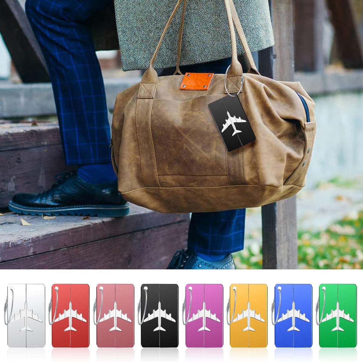 Luggage Tags 2 Pcs Aluminum Metal Suitcase Labels with Name ID Address Card