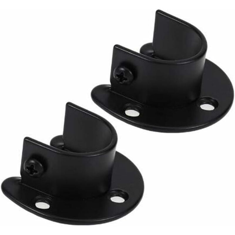 Wall Mounted Clothes Rod Holder for 1.26 Inch Diameter, Shower Curtain Rod Bracket, 2-Pack