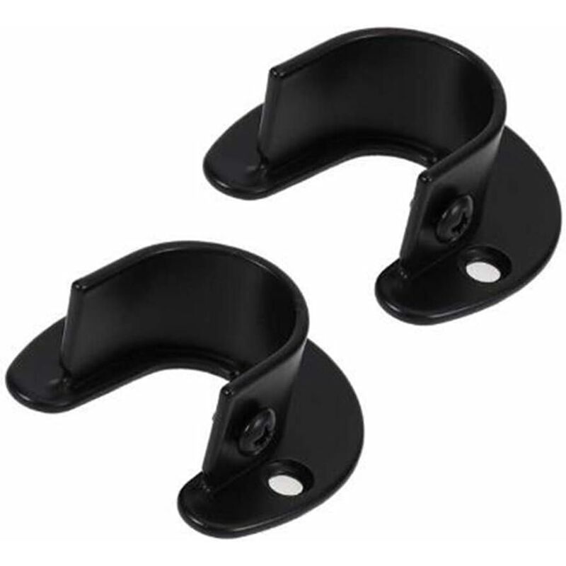 Wall Mounted Clothes Rod Holder for 1.26 Inch Diameter, Shower Curtain Rod Bracket, 2-Pack