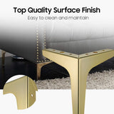 Metal Furniture Legs 4-Pack Black 10 cm Gold for Sofa Cabinet Couch Ottoman Table 90 kg Load Capacity - Top-Down View