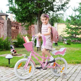 Pink Purple Children's Bicycle Basket with Adjustable Front Straps - Top-Down View