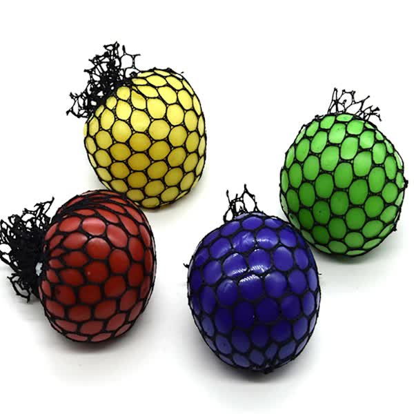 Stress Balls 4-Pack Mesh Textured for Adults Kids Therapy Squeeze