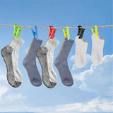 Sock Clips 60 Pack for Washing Machine and Dryer, Laundry Clips with Hooks, Sock Holder Set