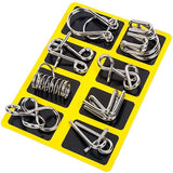 8pcs Metal Brain Teaser Puzzle Rings IQ Training Game for Kids and Adults Board Games