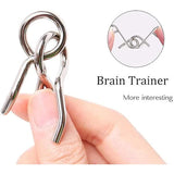 8pcs Metal Brain Teaser Puzzle Rings IQ Training Game for Kids and Adults Board Games - Front View