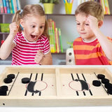 Sling Puck Game, Wooden Hockey Game, Fast Action Soccer Table Game - Front View