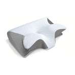 Viscoelastic Neck Pillow, Ergonomic Contour 2-in-1 Neck Pain Orthopedic Pillow, Contour Support Pillow, 1 Unit Light Gray None No, Light gray