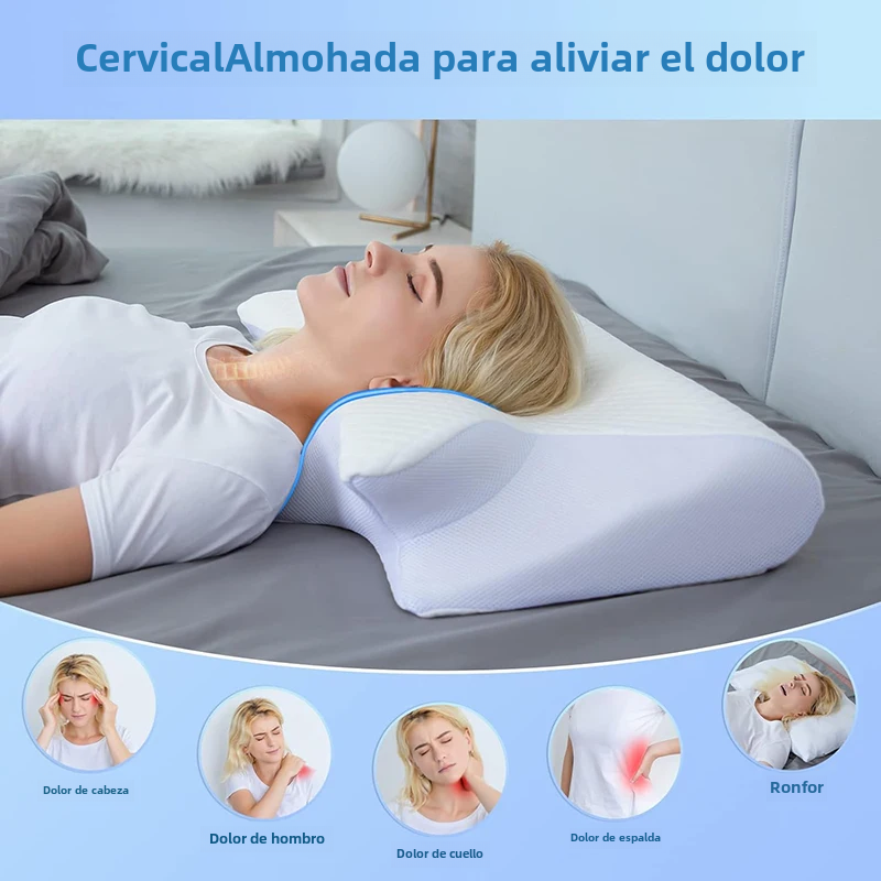 Viscoelastic Neck Pillow, Ergonomic Contour 2-in-1 Neck Pain Orthopedic Pillow, Contour Support Pillow, 1 Unit Light Gray None No, Light gray