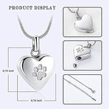Pet Memorial Jewelry Heart Shaped Cremation Necklace for Ashes - Front View