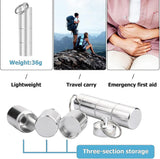 2 Pieces Aluminum Pill Box Portable Pill Organizer 3 Compartments Metal Pill Case Pocket Gift - Top-Down View