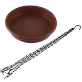 Bird Bath Outdoor Feeding Tray For Backyard Patio Fence Wooden Deck - Top-Down View