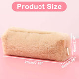 Plush Pencil Case, Fuzzy Pencil Bag Fluffy Makeup Bag Cute Pencil Case For Students Paper Protector For School Office (camel)