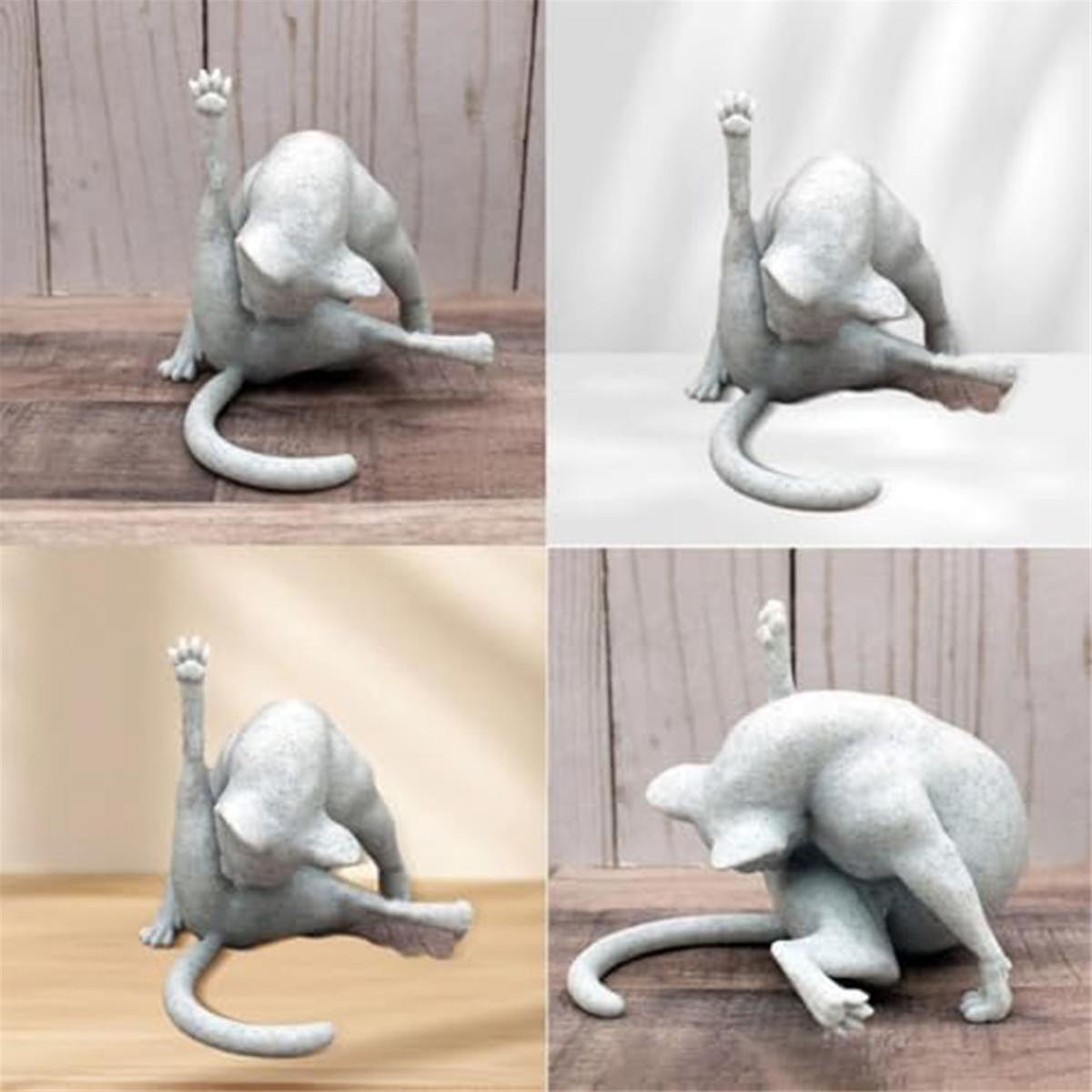 Cat Figurines Sculpture Decor for Cat Lovers, Funny Home Statue