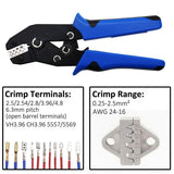 Sn-58b Latching Crimping Pliers Tool for Terminal Wires with Single Pliers Connector Set AWG24-13 - Top-Down View