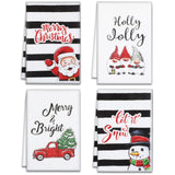 Christmas Kitchen Towels Set of 4, 18x26 inch Dishcloth for Drying Dishes - 45-Degree Angle