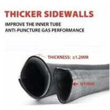 2 pcs 4.10/3.50-4 Inner Tube with Valve Stem for Wheelbarrow Lawnmower Stroller Generator Garden Cart..DEBUNS - Side View