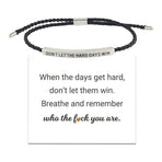 Don't Let the Tough Days Win Bracelet for Women and Men, Inspirational Black onesize
